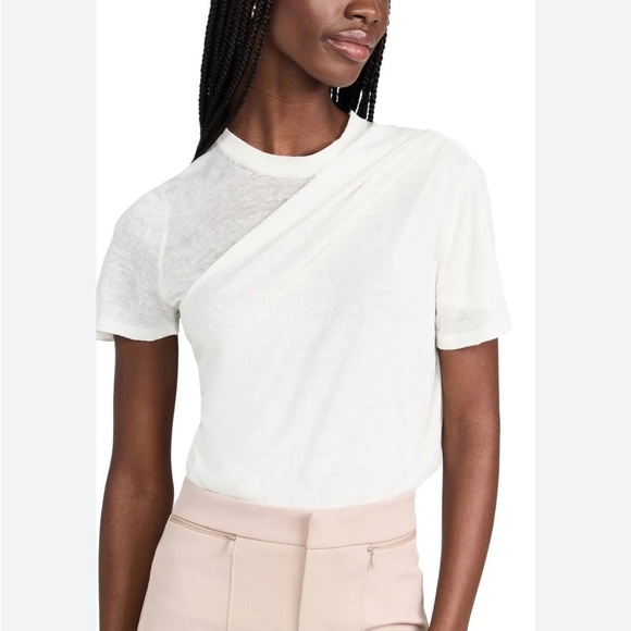 NWT Gauge81 Deva Layering Linen Short Sleeve Draped Top in Ivory size small - Picture 4 of 12